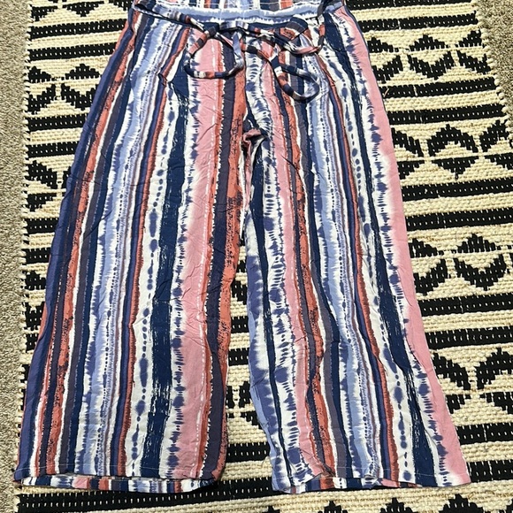 Gypsies&Moondust Striped Tie-Dye Wide-Leg Pants - Picture 2 of 4